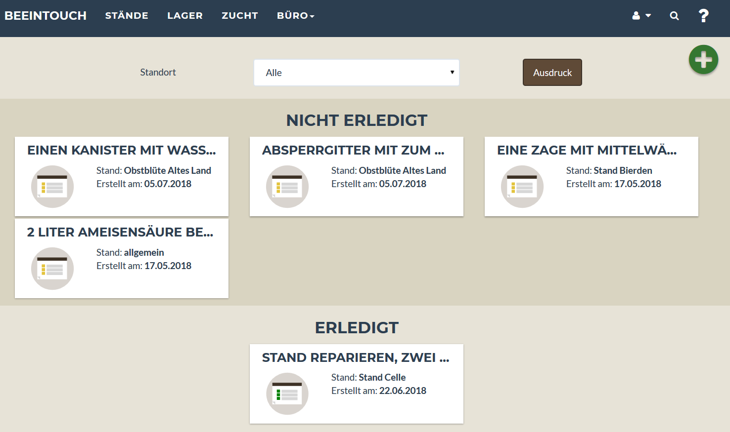 ToDos in www.beeintouch.de